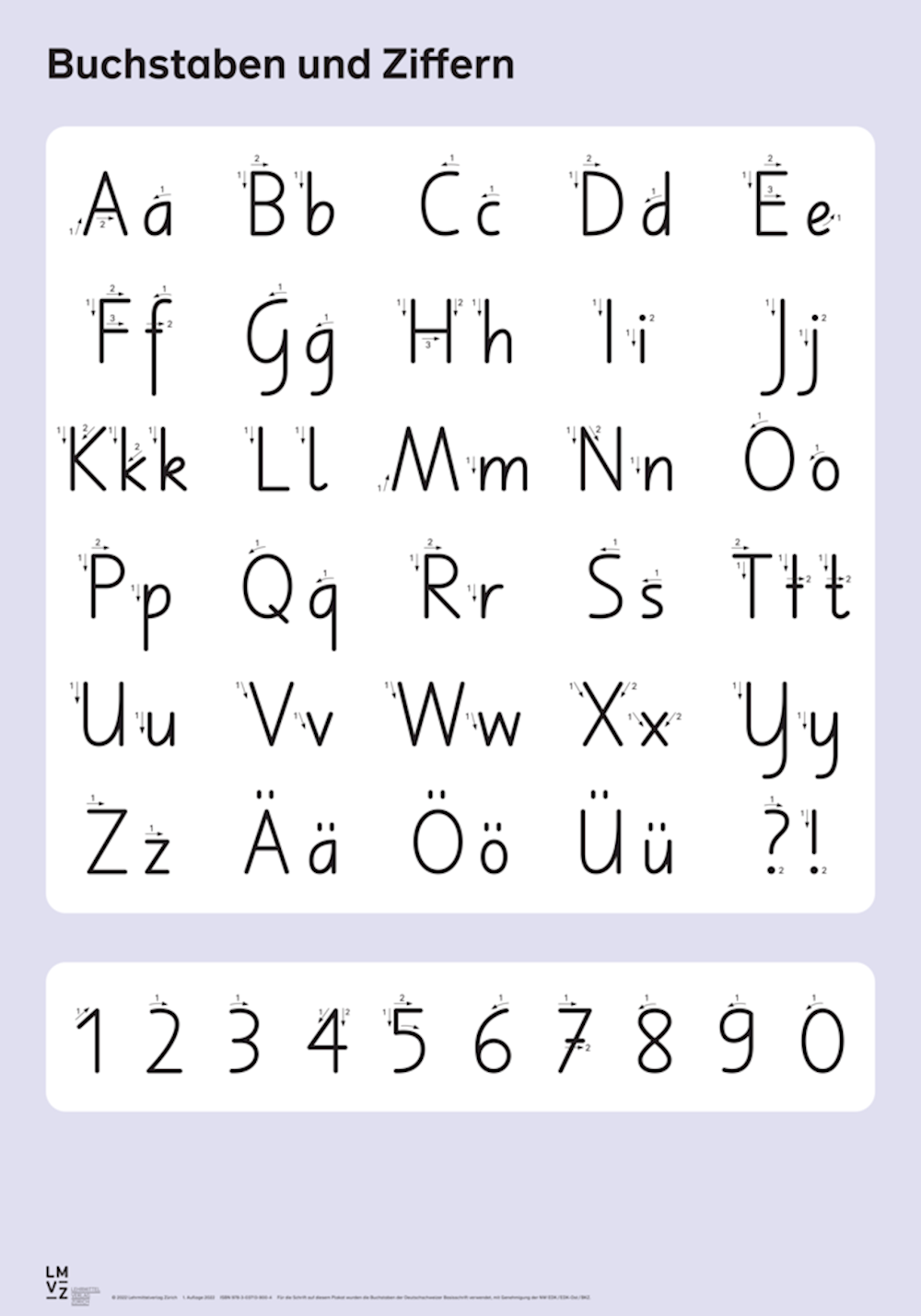 Deutsch Eins Buchstaben und Ziffern, Poster